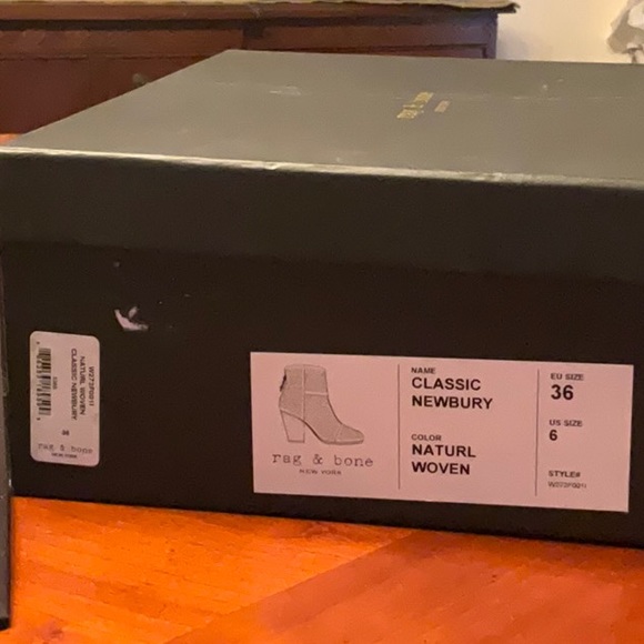 ❤️🔥HOST PICK 🥳 NIB RAG & BONE CLASSIC NEWBURY ANKLE BOOT WOVEN IN NATURAL - Picture 12 of 14